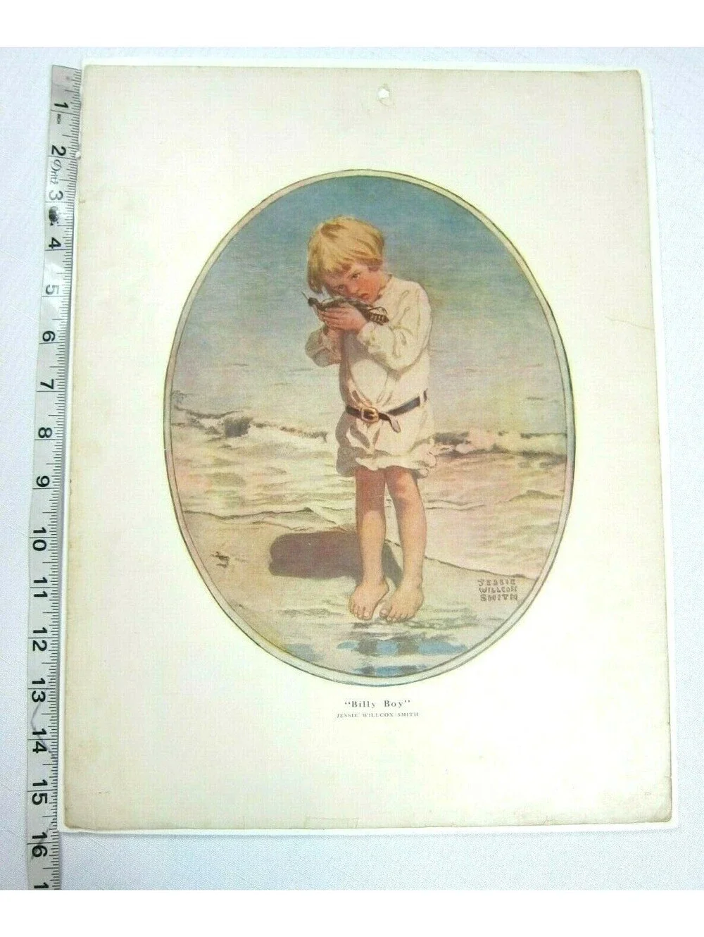 Antique 1914 Collier's Litho Art Print Billy Boy by Jessie Willcox Smith 15x12